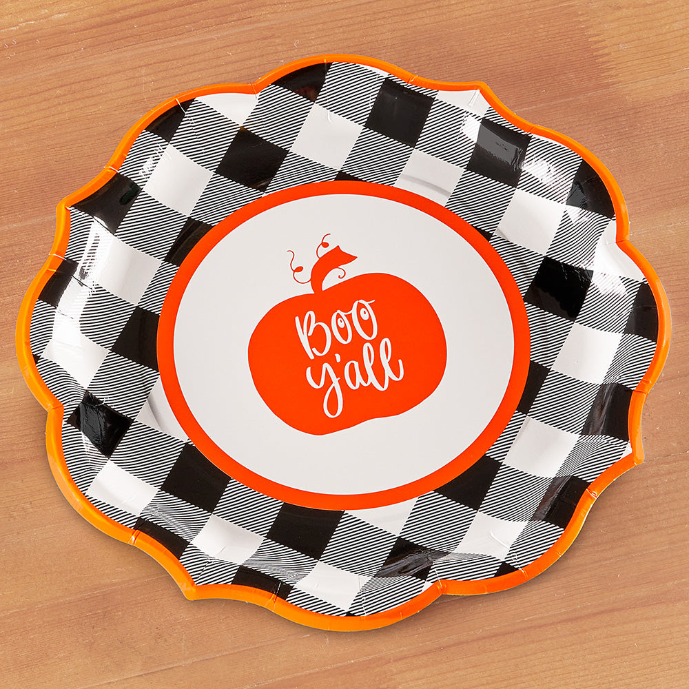 Sophistiplate Wavy Paper Plates, "Boo Y'all"