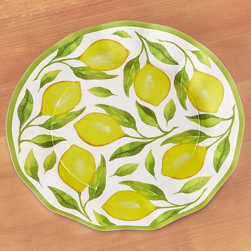 Sophistiplate Wavy Paper Plates & Bowls, Lemon Drop