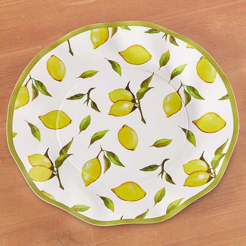 Sophistiplate Wavy Paper Plates & Bowls, Lemon Drop