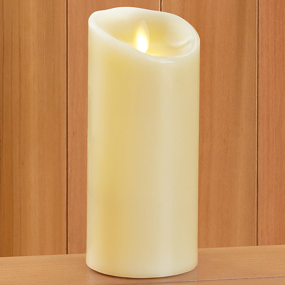 Luminara Unscented Flameless Pillar Candle, Ivory