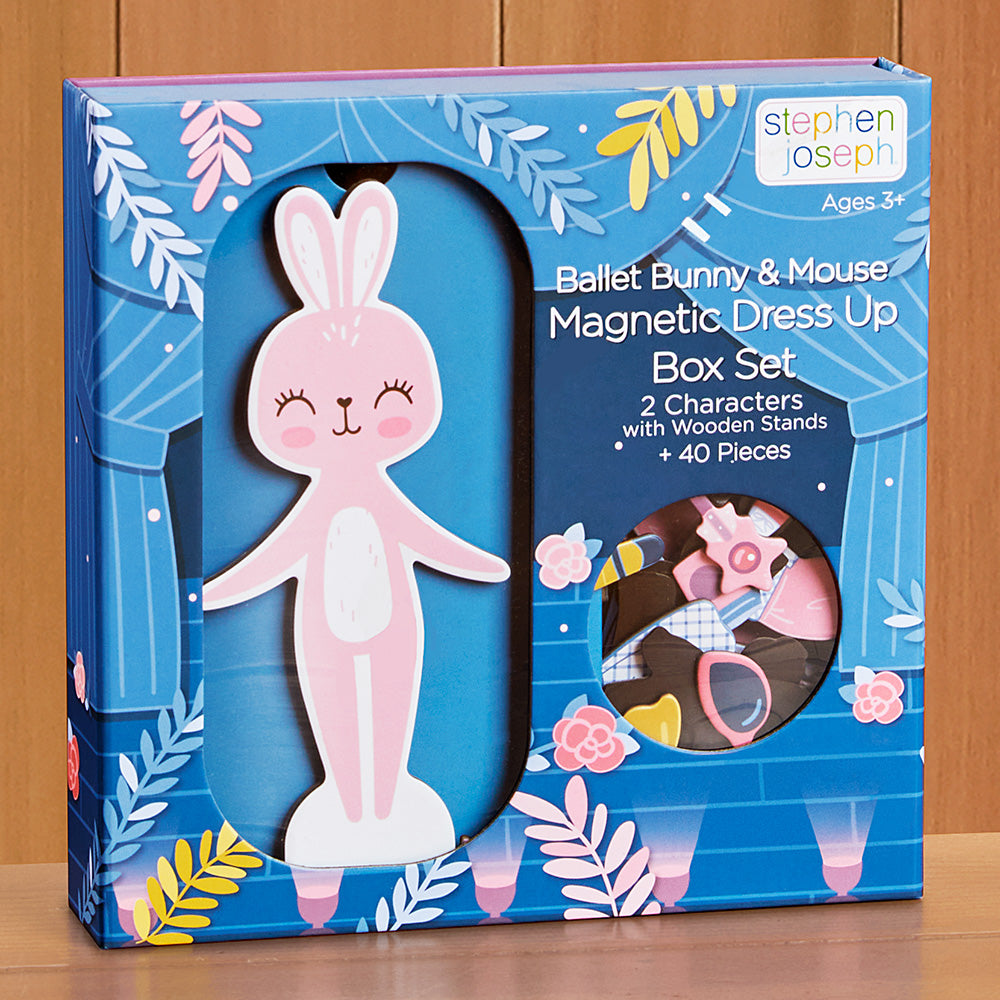 Stephen Joseph Magnetic Dress-Up Box Set, Ballet Bunny & Mouse
