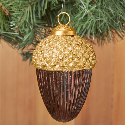 Glass Acorn Ornament
