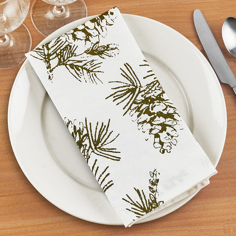 Pinecone Sprig Dinner Napkins, Set of 4