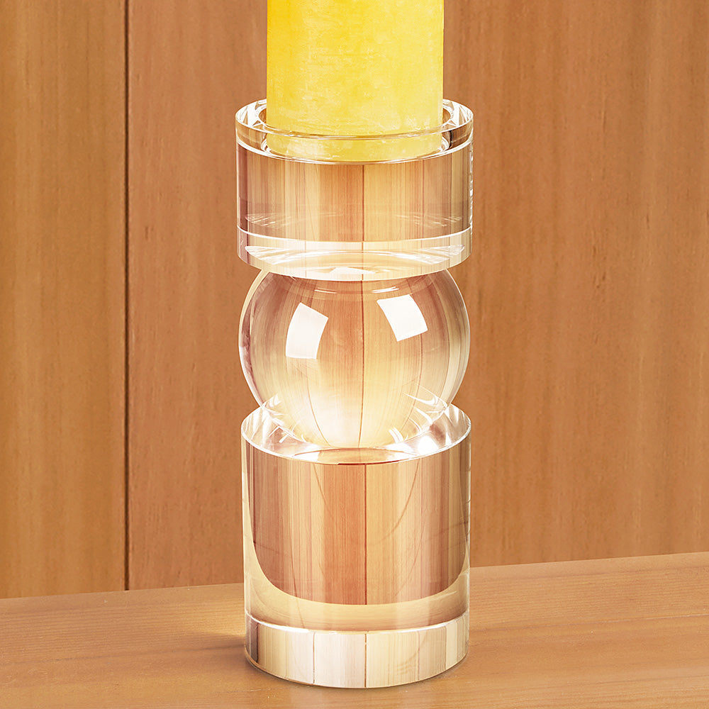 Glass Spindle Pillar Candleholder