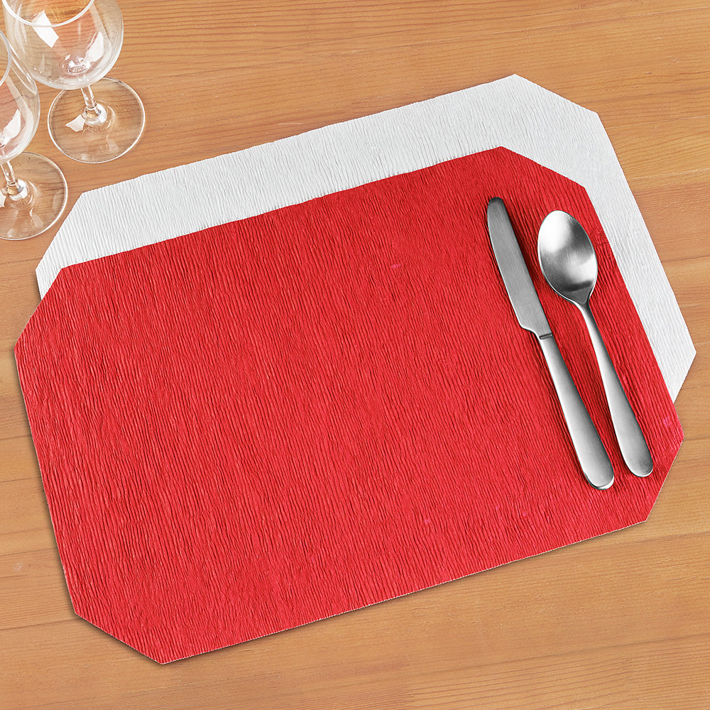 Skyros Designs "Peasant Mats" Reversible Wax-Coated Crinkled Paper Placemats
