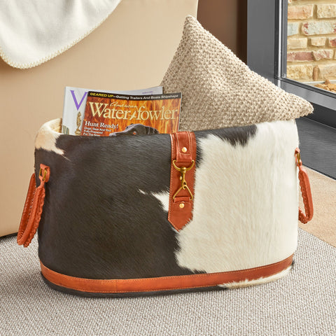 Cow Hide Storage Basket