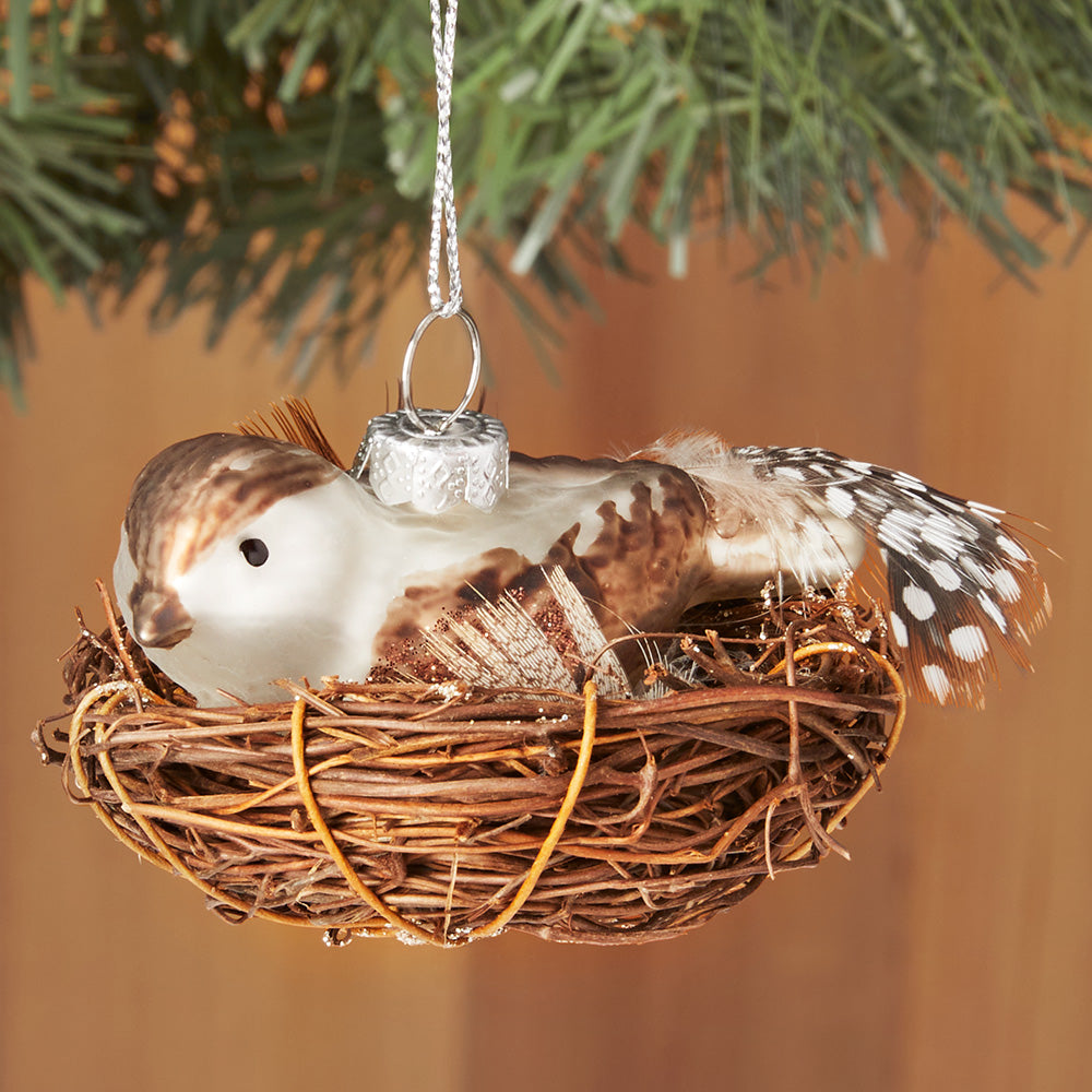 Nesting Glass Bird Ornament