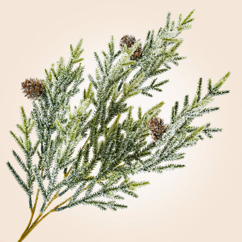 Snowy Faux Juniper Stem, 25"