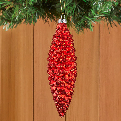 Glittered Glass Pinecone Ornament