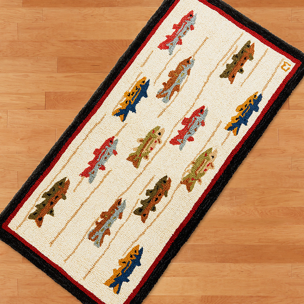 Chandler 4 Corners 2' x 4' Hooked Rug, Summer Trout