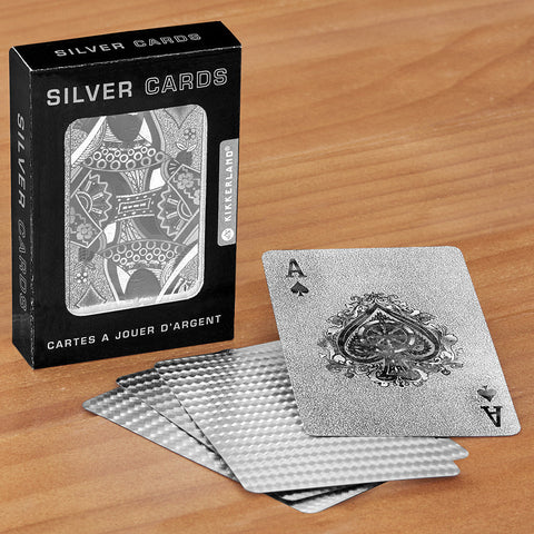 Kikkerland Silver Poker Playing Cards