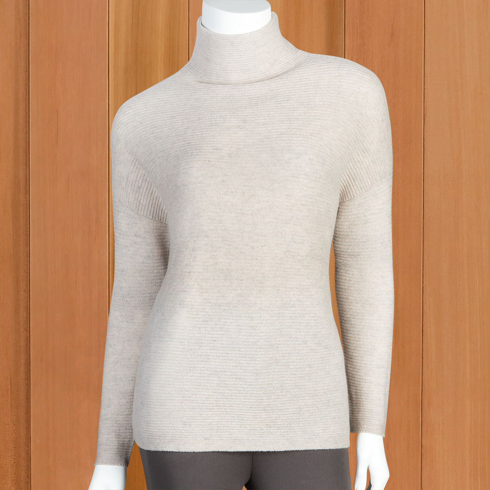 Kinross Cashmere Women's Textured Funnel Neck Sweater
