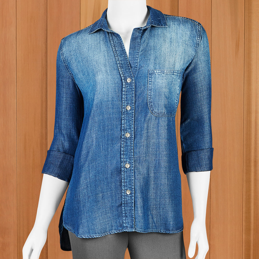 Bella Dahl Women's Shirt Tail ButtonDown Top To The Nines Manitowish