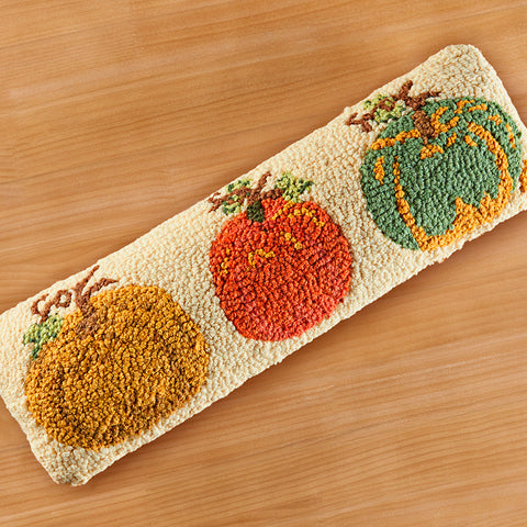 Chandler 4 Corners 24" x 8" Hooked Pillow, Three Pumpkin Patch