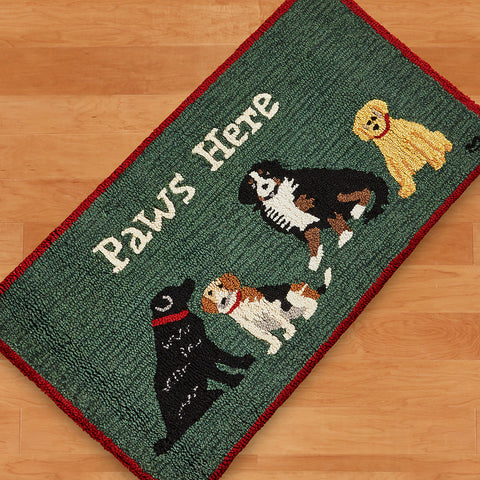Chandler 4 Corners 2' x 3' Hooked Rug, Paws Here