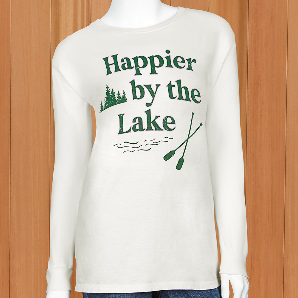 Lakegirl Women's Happier by the Lake Long Sleeve Tee