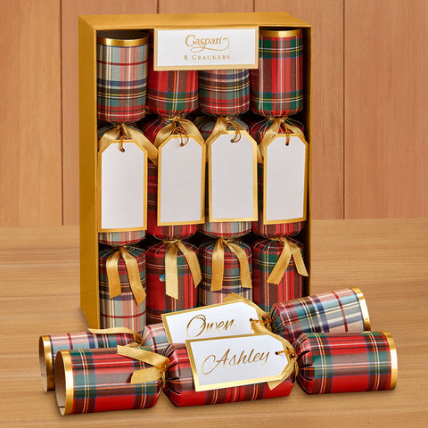 Caspari Party Crackers - Stewart Tartan Plaid