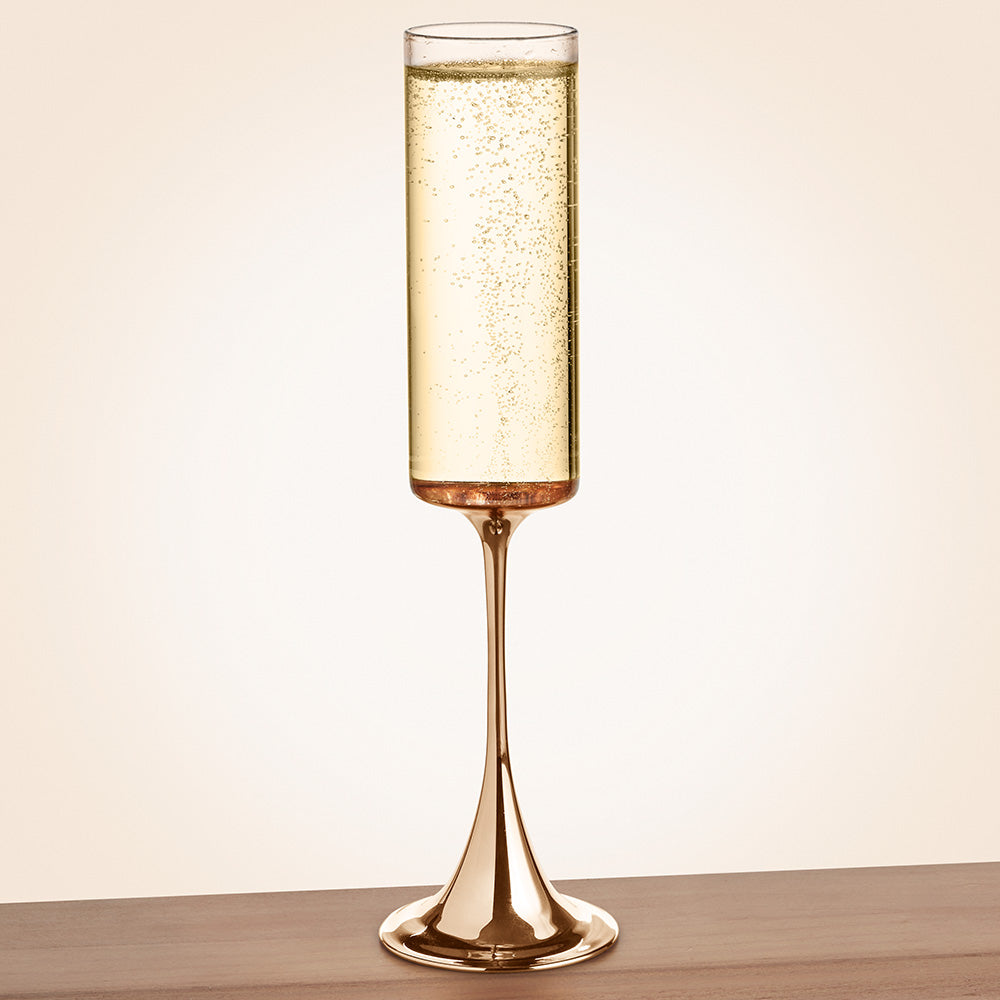 Champagne Flute with Copper Stem