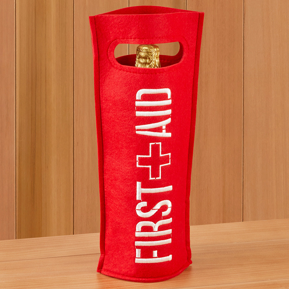 Felt Wine Bottle Gift Bag, First Aid