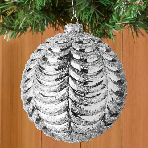 Ripple Glass Ball Ornament - 4.75"