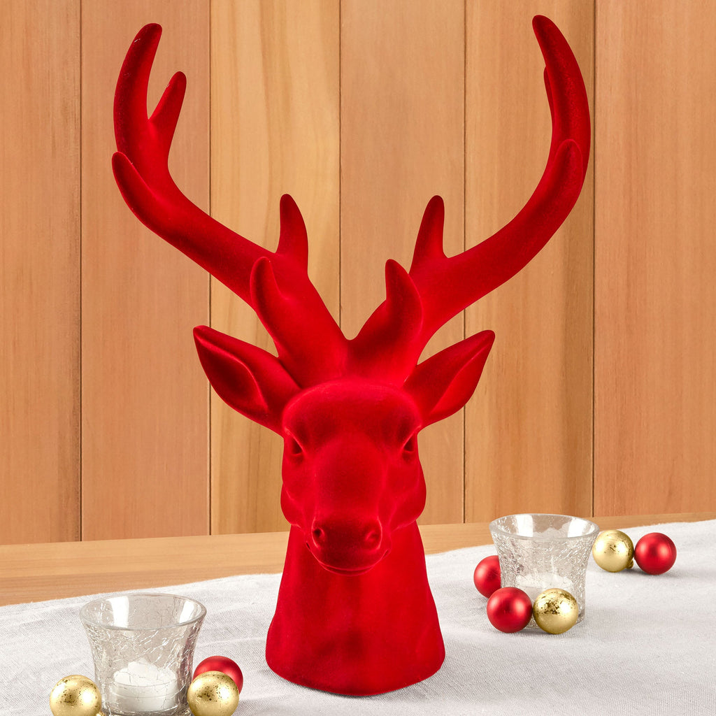 Rocky Mountain Flocked Ceramic Stag Bust