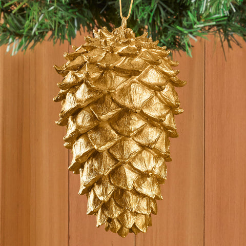 Golden Resin Pinecone