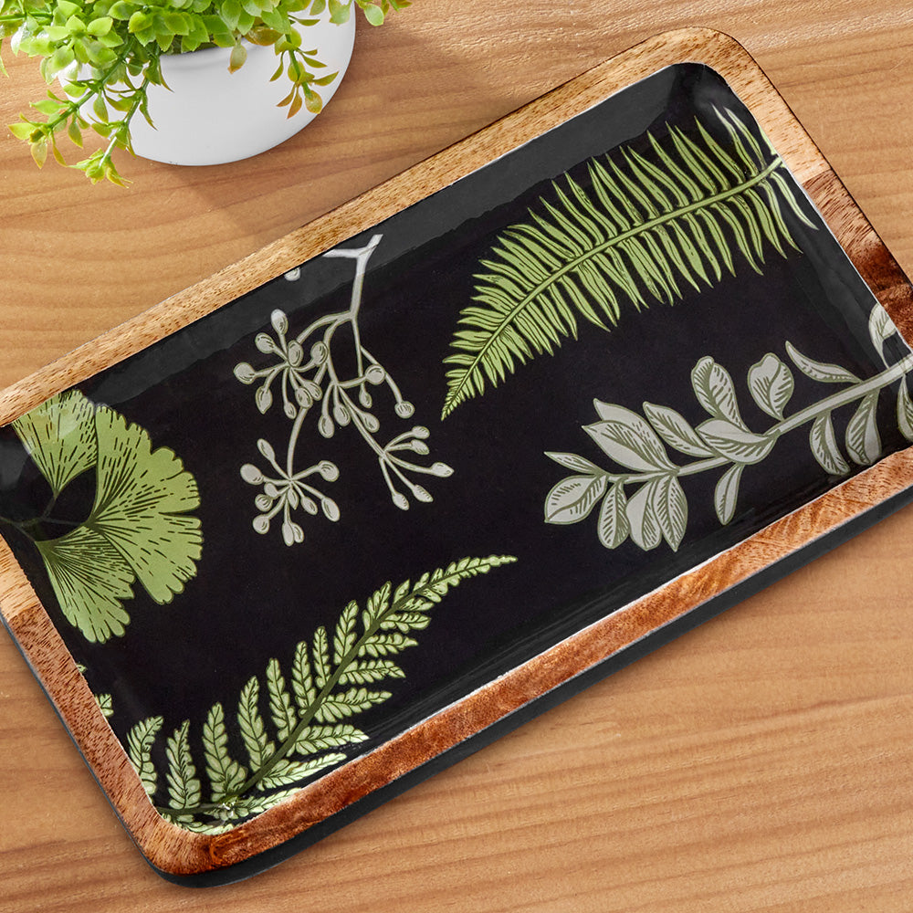 Botanical Garden Enameled Mango Wood Tray To The Nines Manitowish Waters