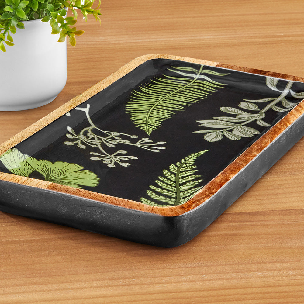 Botanical Garden Enameled Mango Wood Tray To The Nines Manitowish Waters