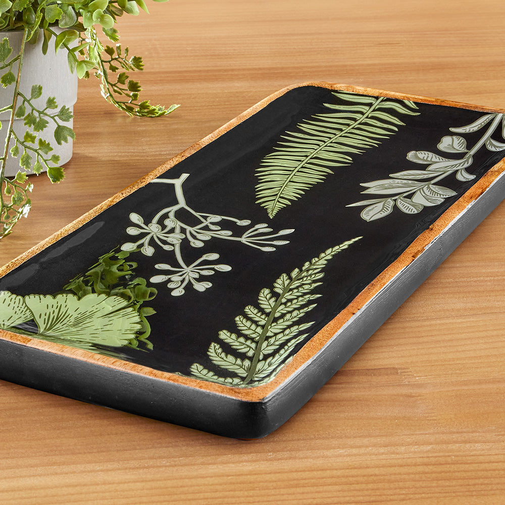 Botanical Garden Enameled Mango Wood Tray To The Nines Manitowish Waters