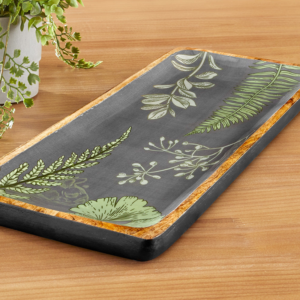 Botanical Garden Enameled Mango Wood Tray To The Nines Manitowish Waters