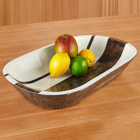 Striped Mango Wood Bowl