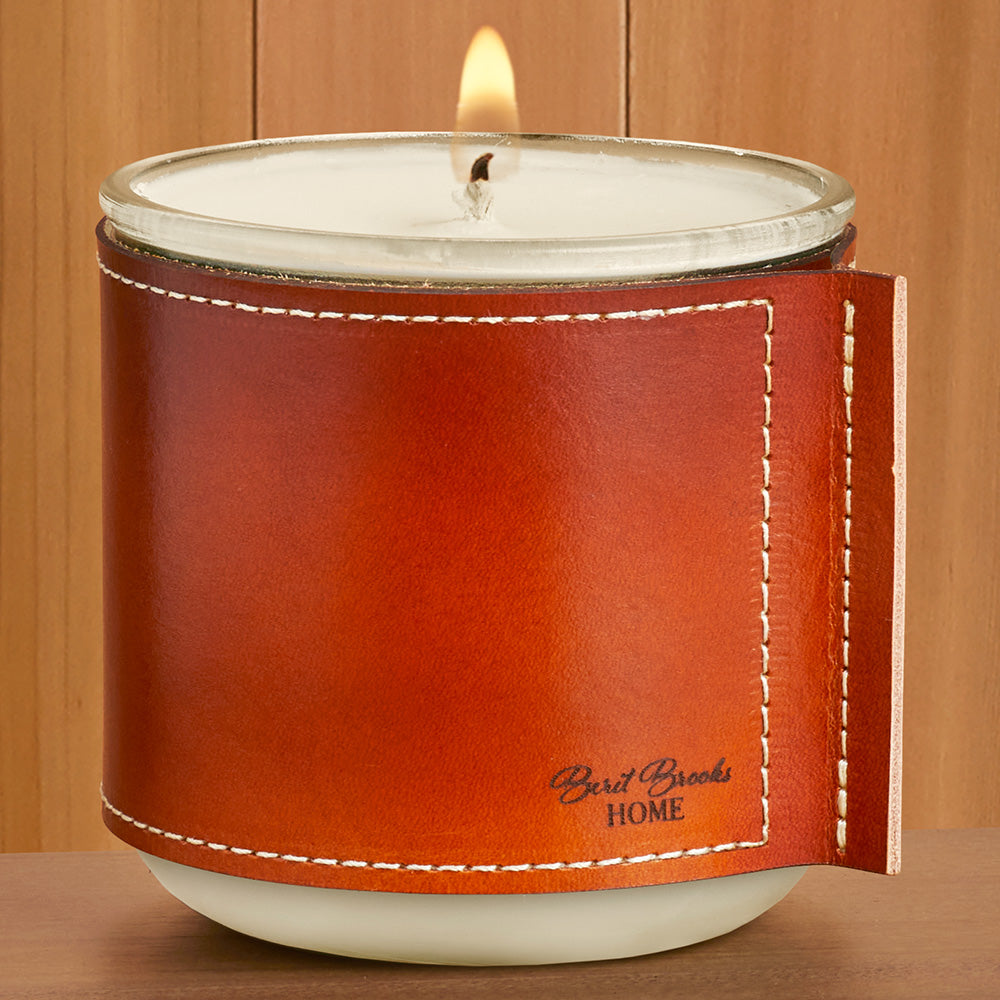 Leather-Wrapped Candle