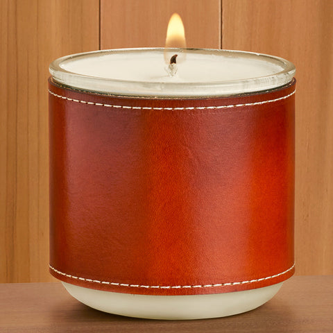 Leather-Wrapped Candle