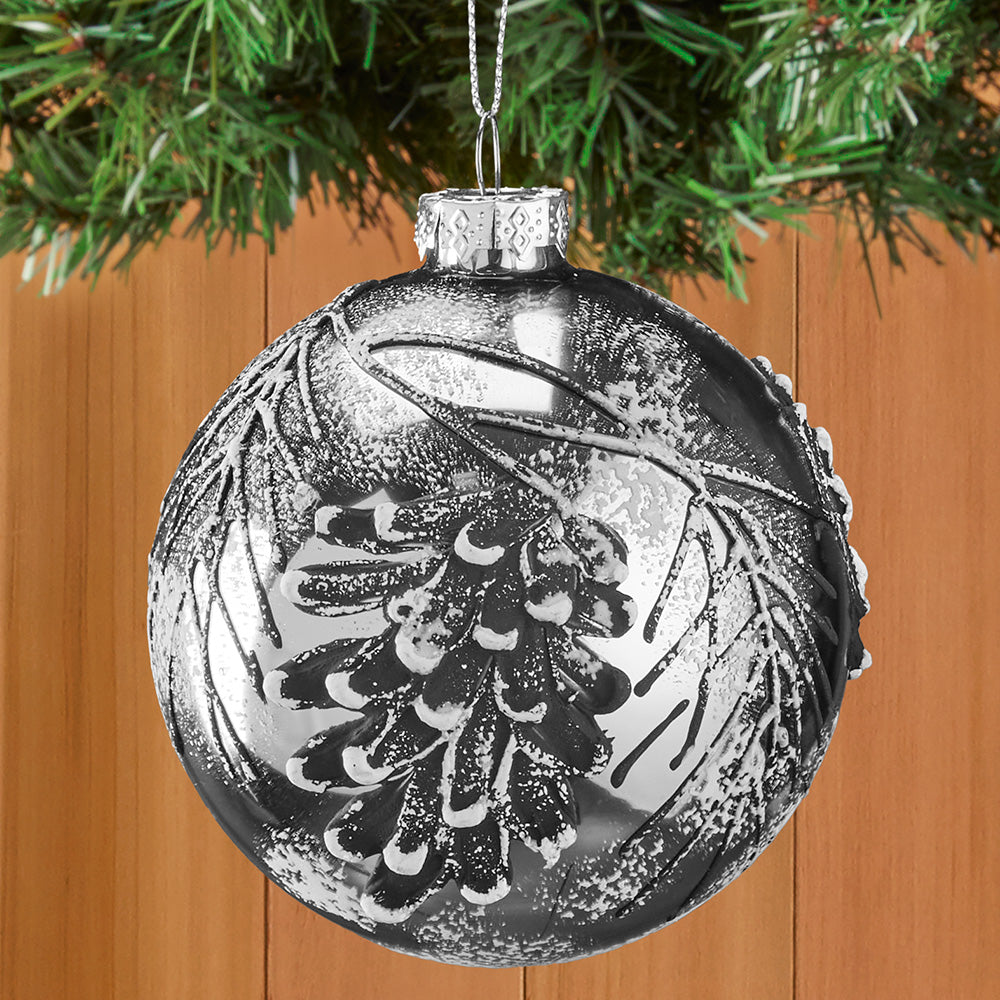 Painted Pinecone Glass Ornaments