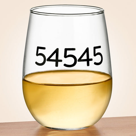 Manitowish Waters Zip Code Stemless Wine Glass