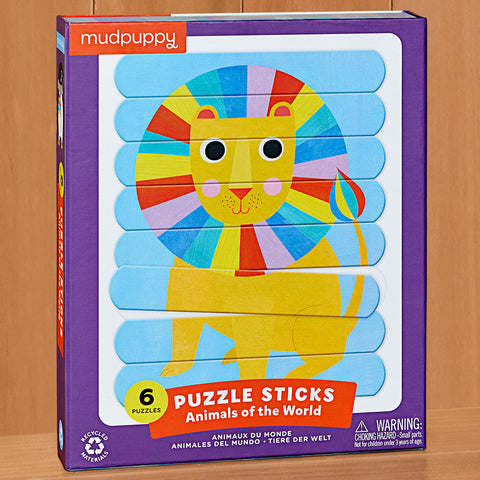 Mudpuppy Puzzle Sticks, Animals of the World