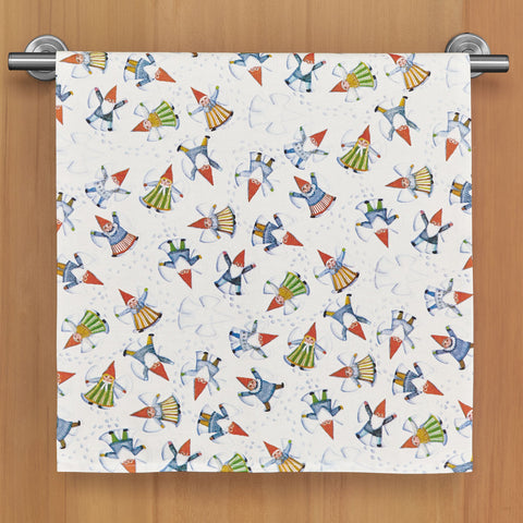 Winter Gnomes Tea Towel