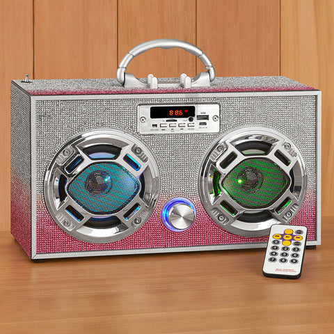 Bling-Covered Bluetooth® Boombox Speaker