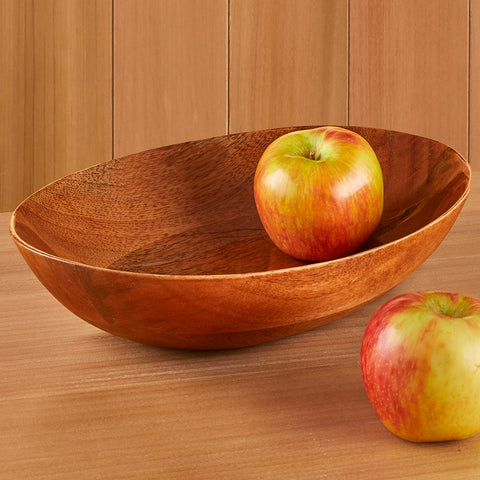 Gabonese Enameled Mango Wood Serving Bowl