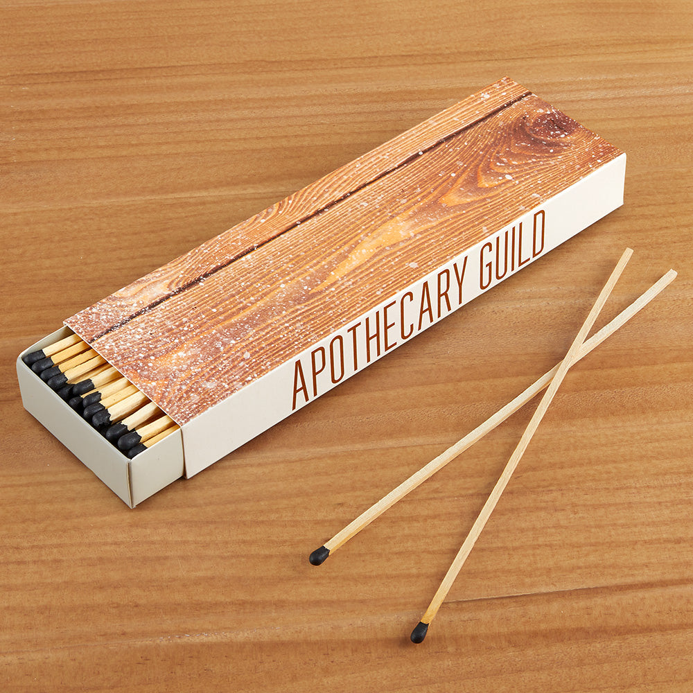 Zodax Match Box - 60 Pack of 8 Sticks - Three Assorted Designs - Wood
