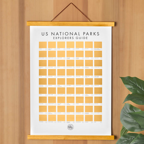 Epic Adventure Maps Scratch-Off Poster and Frame, "US National Parks"