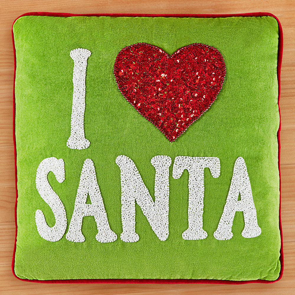 "I Love Santa" 18" Pillow