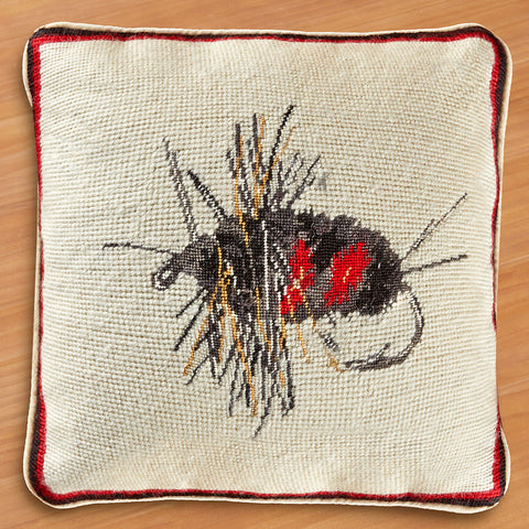 Michaelian Home 12" Needlepoint Pillow, Creek Fishing Fly