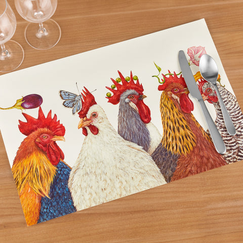 Hester & Cook Paper Placemats, Chicken Social