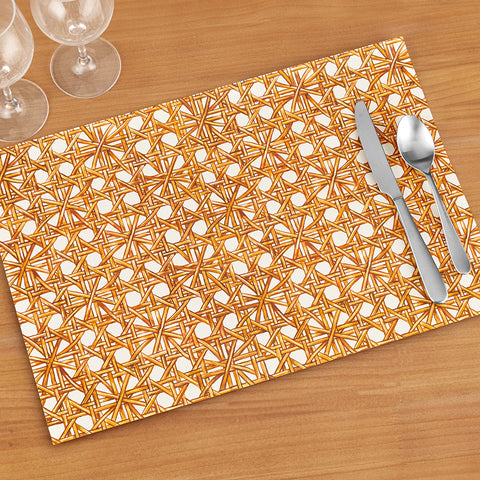 Hester & Cook Paper Placemats, Rattan Weave
