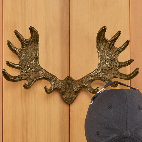 Cast Iron Moose Antlers Wall Hook
