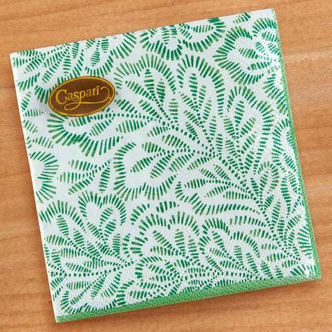 Caspari Paper Napkins & Guest Towels, Block Print Leaves