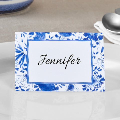 Caspari Place Cards, Delft Blue