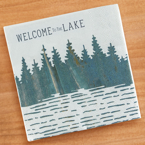 rockpaperflower Paper Cocktail Napkins, Welcome to The Lake