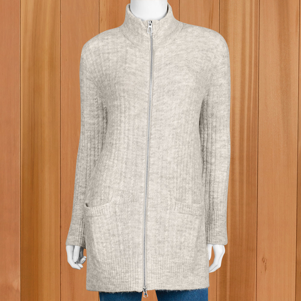 Charlie Paige Women's Cable Knit Zip Cardigan